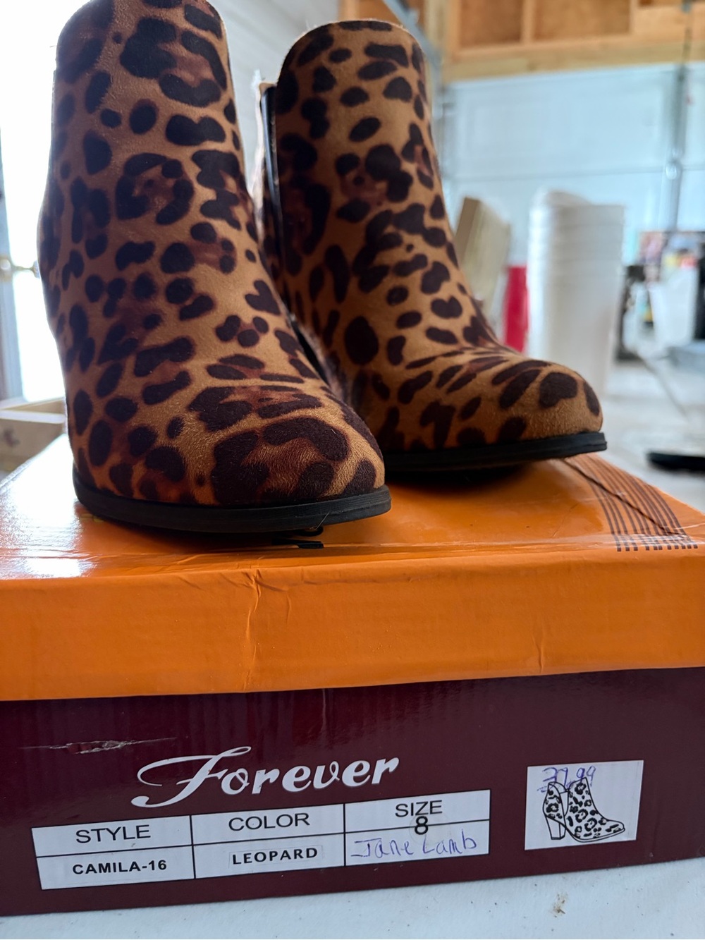 Forever Leopard Print Ankle Booties - Brown/Black